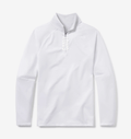 Men's white quarter zip pullover - front view - GMDY premium everyday collection