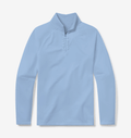 Men's light blue quarter zip pullover - front view - GMDY premium everyday collection