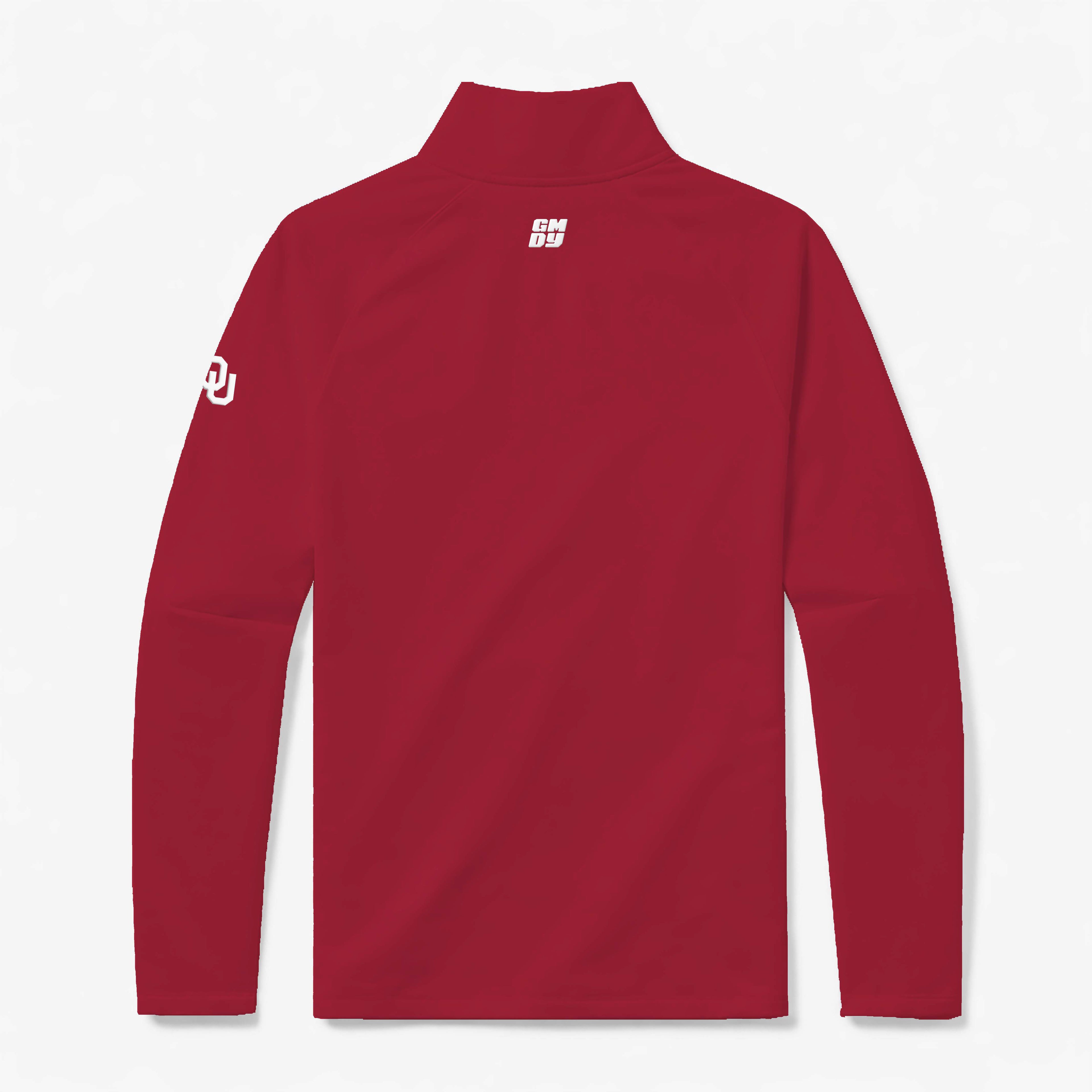 Oklahoma Sooners crimson quarter zip by GMDY back view