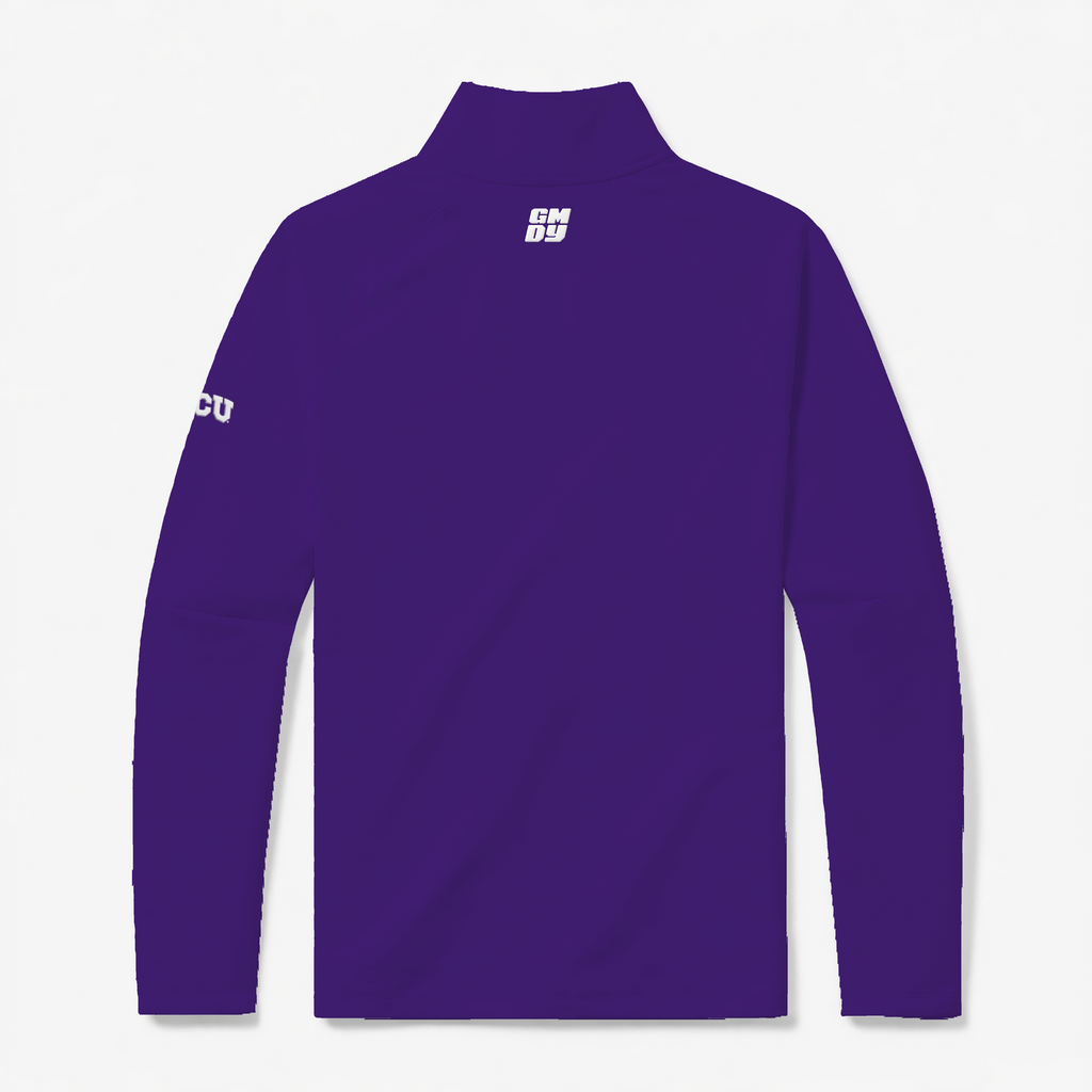 TCU Horned Frogs purple quarter zip by GMDY back view