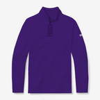 TCU Horned Frogs purple quarter zip with purple Frogs lettering by GMDY front view