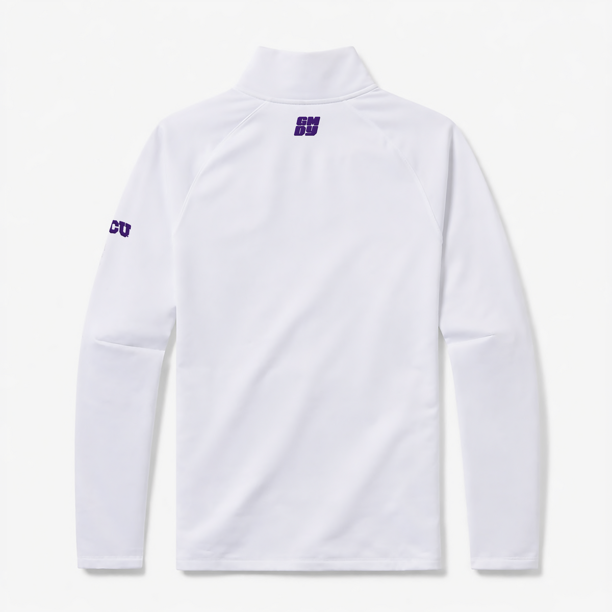 TCU Horned Frogs white quarter zip by GMDY back view